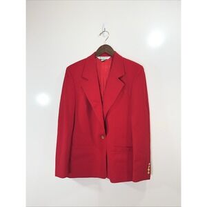 Austin Reed Women's Worsted Wool Blazer Size M 8 Red Old Money Business Timeless